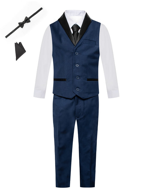 Magen Kids Boys Pants Vest Tie 6 Pc Tuxedo Vest Set 12M-14 - SophiasStyle.com